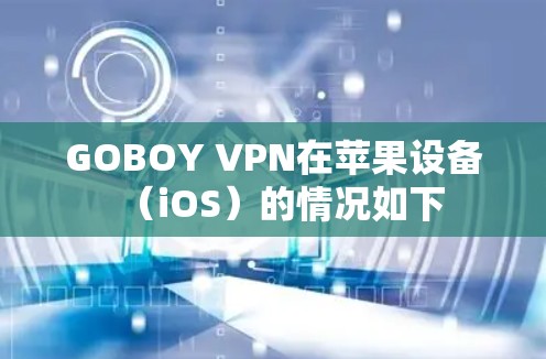 GOBOY VPN在苹果设备（iOS）的情况如下
